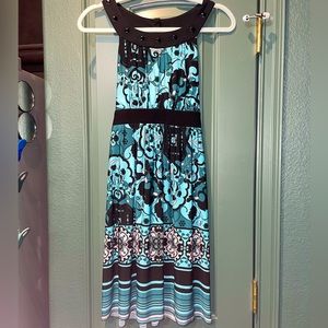 Black and Teal sleeveless dress size medium